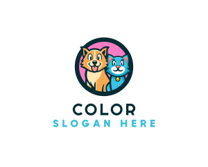 Cat Dog Veterinarian Logo