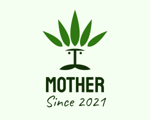 Oil - Weed Leaves Mustache logo design