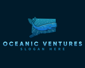 Connecticut Marine Whale logo design