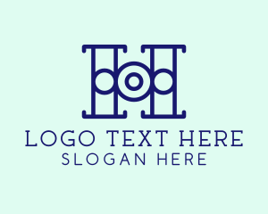 Blue - Target Letter H logo design