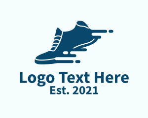 Footwear - Digital Blue Sneaker logo design