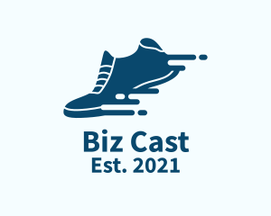 Shoe Shop - Digital Blue Sneaker logo design