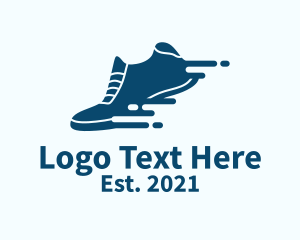 Runner - Digital Blue Sneaker logo design