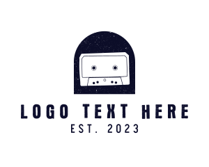 Music Lounge - Grunge Cassette Tape Badge logo design