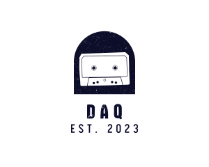 Music Shop - Grunge Cassette Tape Badge logo design