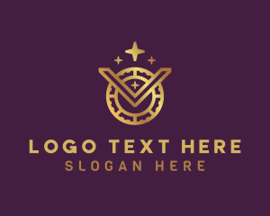 Gold - Gold Cryptocurrency Letter VO logo design