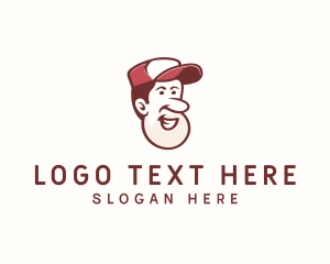 Vlogger - Retro Delivery Man logo design