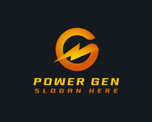 Generator - Energy Bolt Letter G logo design