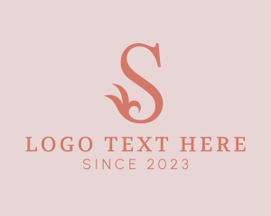 Text - Floral Letter S logo design