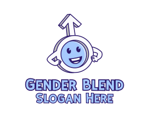 Gender - Male Symbol Cartoon logo design