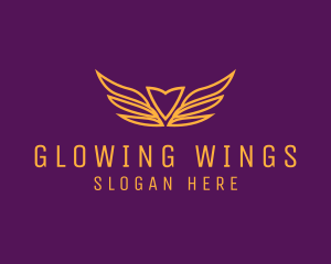 Heart Wings Outline logo design