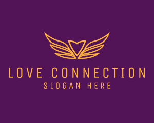 Courtship - Heart Wings Outline logo design