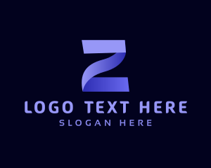Geometric - Origami Fold Ribbon Letter Z logo design
