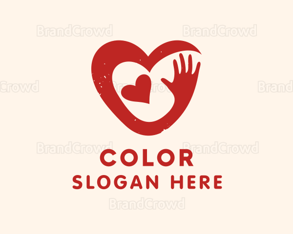 Heart Support Hand Logo