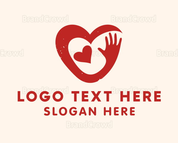 Heart Support Hand Logo