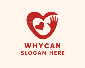 Heart Support Hand  Logo