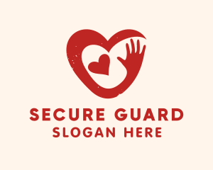 Social Welfare - Heart Support Hand logo design