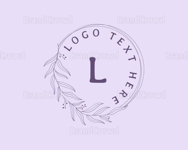 Organic Floral Wreath Cosmetics Logo