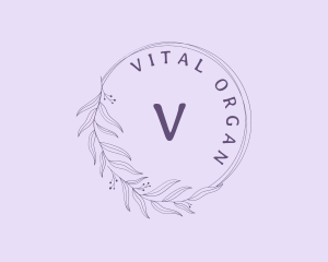 Organic Floral Wreath Cosmetics  logo design