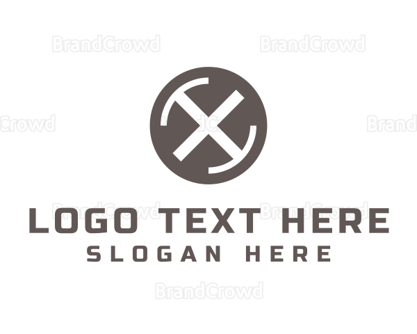 Letter X Industrial Initial Logo