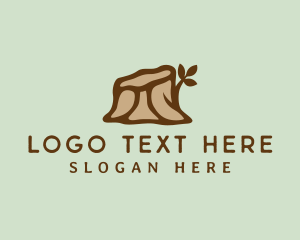 Wood - Tree Trunk Stump logo design