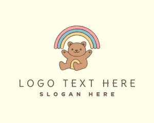 Childcare - Teddy Bear Rainbow logo design