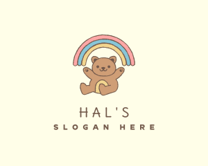 Homeschool - Teddy Bear Rainbow logo design