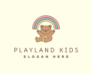 Teddy Bear Rainbow logo design