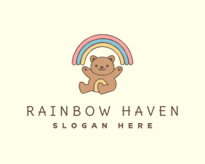 Teddy Bear Rainbow logo design