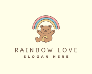 Teddy Bear Rainbow logo design