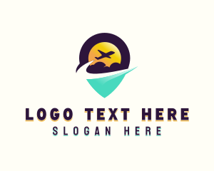 Locator - Travel Location Pin Airplane logo design