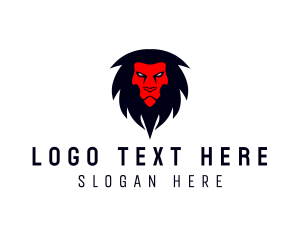 Black - Angry Lion Animal logo design