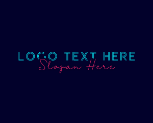 Advertising - Nightlife Neon Wordmark logo design