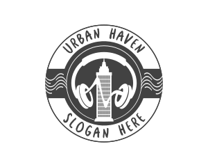 Urban Headphone Music logo design