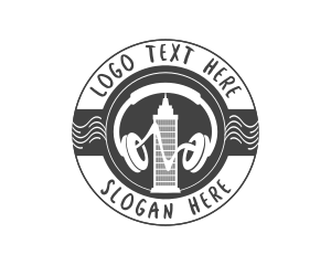 Record - Urban Headphone Music logo design
