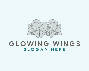 Triplet Baby Wings  logo design