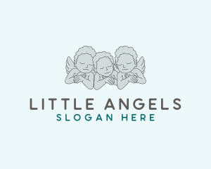 Triplet Baby Wings  logo design