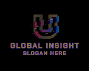 Stream - Gradient Glitch Letter U logo design