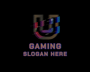Blogger - Gradient Glitch Letter U logo design