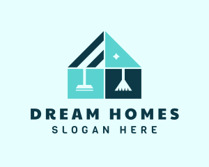 Clean House Squeegee Broom Logo