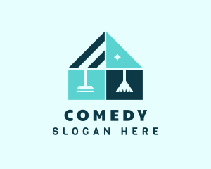 Clean House Squeegee Broom Logo