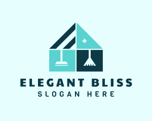 Squeegee - Clean House Squeegee Broom logo design