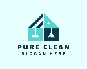 Clean House Squeegee Broom logo design