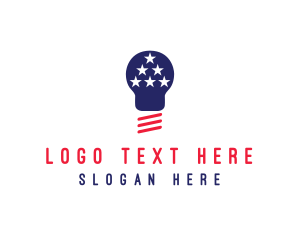 Electrician - USA Light Bulb logo design