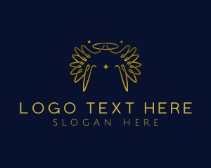 Spiritual - Angel Wings Halo logo design