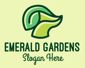 Green Leaf Stalk  logo design