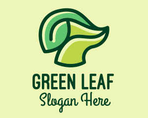 Green Leaf Stalk  logo design