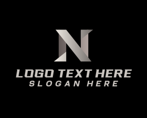 Streamer - Industrial Metal Letter N logo design
