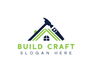 Roof Construction Carpentry logo design