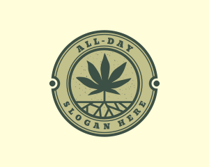 Emblem - Weed Cannabis Leaf logo design